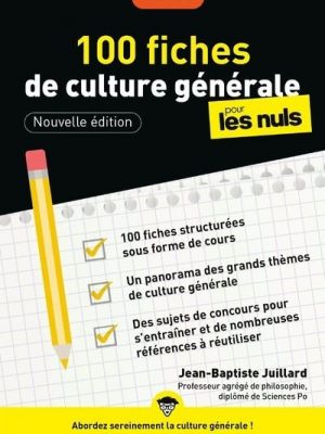 Livre FNAC 100 fiches de culture générale pour les Nuls Concours