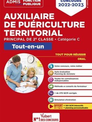 Livre FNAC Concours Auxiliaire de puériculture territorial - Catégorie C - Tout-en-un