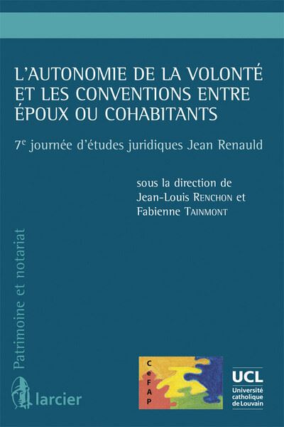 Livre FNAC L'autonomie de la volonté et les conventions entre époux ou cohabitants
