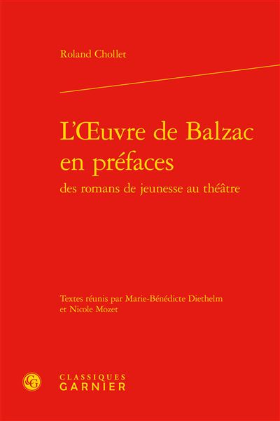 L'oeuvre de Balzac en préfaces