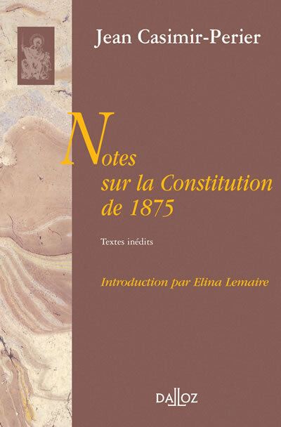 Livre FNAC Notes sur la constitution de 1875