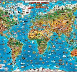 Carte Du Monde Pour Enfants - Sans Barres (Plast.1
