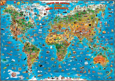 Carte Du Monde Pour Enfants - Sans Barres (Plast.1