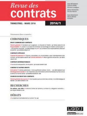 Revue des contrats n 1 - 2014