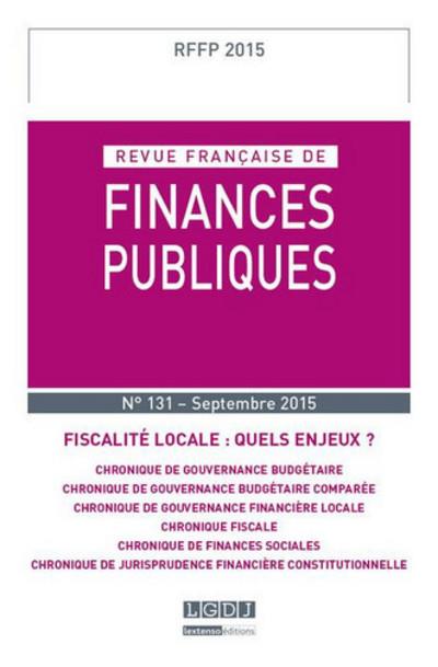 Revue française de finances publiques n 131 2015